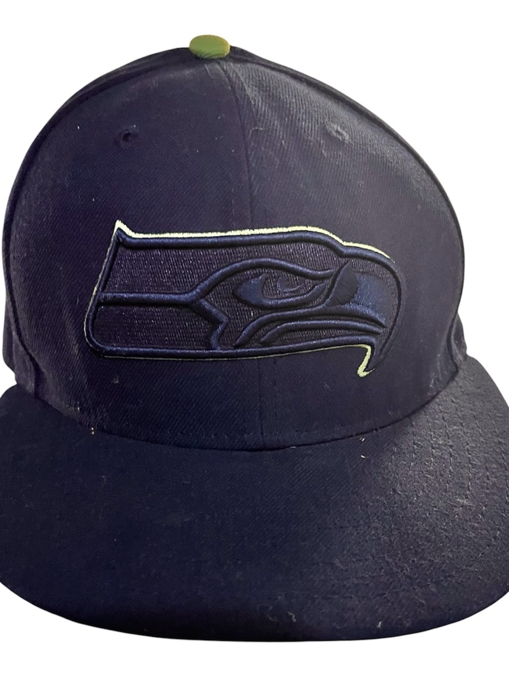 Seattle Seahawks Navy Snapback Hat with Lime Accent